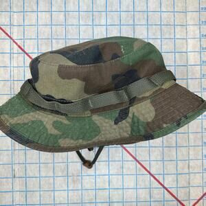 Vintage Goretex Bucket Hat US Military Jungle Type II Woodland Camo